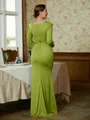 Sheath/Column Scoop Floor-Length Jersey Mother of the Bride Dresses With Ruffles
