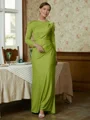 Sheath/Column Scoop Floor-Length Jersey Mother of the Bride Dresses With Ruffles