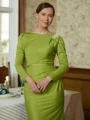 Sheath/Column Scoop Floor-Length Jersey Mother of the Bride Dresses With Ruffles