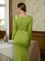 Sheath/Column Scoop Floor-Length Jersey Mother of the Bride Dresses With Ruffles