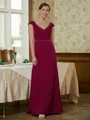 Sheath/Column V-neck Floor-Length Stretch Crepe Mother of the Bride Dresses With Beading