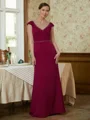 Sheath/Column V-neck Floor-Length Stretch Crepe Mother of the Bride Dresses With Beading