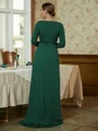 A-Line/Princess V-neck Sweep Train Jersey Mother of the Bride Dresses With Beading