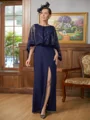 Sheath/Column Scoop Floor-Length Stretch Crepe Mother of the Bride Dresses