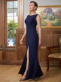 Sheath/Column Scoop Floor-Length Stretch Crepe Mother of the Bride Dresses