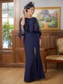 Sheath/Column Scoop Floor-Length Stretch Crepe Mother of the Bride Dresses
