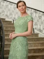 A-Line/Princess Scoop Tea-Length Tulle Mother of the Bride Dresses With Lace