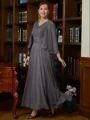 A-Line/Princess V-neck Ankle-Length Chiffon Mother of the Bride Dresses With Applique