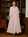 A-Line/Princess V-neck Ankle-Length Chiffon Mother of the Bride Dresses With Applique