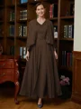 A-Line/Princess V-neck Ankle-Length Chiffon Mother of the Bride Dresses With Applique