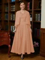 A-Line/Princess V-neck Ankle-Length Chiffon Mother of the Bride Dresses With Applique