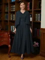 A-Line/Princess V-neck Ankle-Length Chiffon Mother of the Bride Dresses With Applique