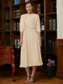 A-Line/Princess Scoop Tea-Length Chiffon Mother of the Bride Dresses With Lace