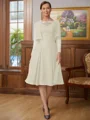 A-Line/Princess Scoop Knee-Length Chiffon Mother of the Bride Dresses With Lace