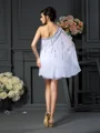 A-Line/Princess One-Shoulder Short/Mini Chiffon Mother of the Bride Dresses With Sequin