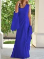 Sheath/Column V-neck Floor-Length Chiffon Mother of the Bride Dresses With Ruched