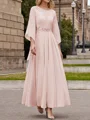 A-Line/Princess Scoop Ankle-Length Chiffon Mother of the Bride Dresses With Lace Applique