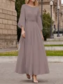 A-Line/Princess Scoop Ankle-Length Chiffon Mother of the Bride Dresses With Lace Applique