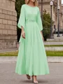 A-Line/Princess Scoop Ankle-Length Chiffon Mother of the Bride Dresses With Lace Applique