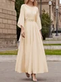 A-Line/Princess Scoop Ankle-Length Chiffon Mother of the Bride Dresses With Lace Applique