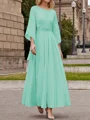 A-Line/Princess Scoop Ankle-Length Chiffon Mother of the Bride Dresses With Lace Applique