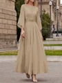 A-Line/Princess Scoop Ankle-Length Chiffon Mother of the Bride Dresses With Lace Applique