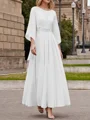 A-Line/Princess Scoop Ankle-Length Chiffon Mother of the Bride Dresses With Lace Applique