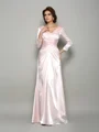 A-Line/Princess V-neck Floor-Length Silk like Satin Mother of the Bride Dresses With Ruffles