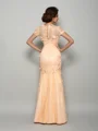 Trumpet/Mermaid Scoop Floor-Length Satin Mother of the Bride Dresses With Appliques Lace