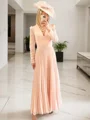 A-Line/Princess V-neck Floor-Length Chiffon Mother of the Bride Dresses With Ruffles