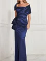 Sheath/Column Square Floor-Length Silk Like Satin Mother of the Bride Dresses