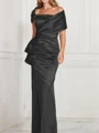 Sheath/Column Square Floor-Length Silk Like Satin Mother of the Bride Dresses