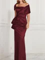 Sheath/Column Square Floor-Length Silk Like Satin Mother of the Bride Dresses