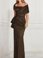 Sheath/Column Square Floor-Length Silk Like Satin Mother of the Bride Dresses