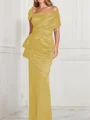Sheath/Column Square Floor-Length Silk Like Satin Mother of the Bride Dresses