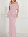 Sheath/Column Square Floor-Length Silk Like Satin Mother of the Bride Dresses