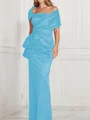 Sheath/Column Square Floor-Length Silk Like Satin Mother of the Bride Dresses