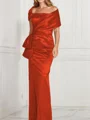 Sheath/Column Square Floor-Length Silk Like Satin Mother of the Bride Dresses