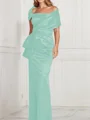 Sheath/Column Square Floor-Length Silk Like Satin Mother of the Bride Dresses