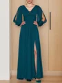 A-Line/Princess V-neck Floor-Length Chiffon Mother of the Bride Dresses With Ruffles