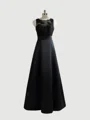 A-Line/Princess Scoop Sweep Train Satin Mother of the Bride Dresses
