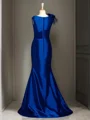 Trumpet/Mermaid Scoop Sweep Train Silk Like Satin Mother of the Bride Dresses With Ruffles