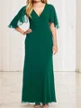 Sheath/Column V-neck Floor-Length Chiffon Mother of the Bride Dresses