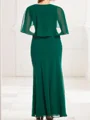 Sheath/Column V-neck Floor-Length Chiffon Mother of the Bride Dresses