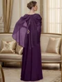 A-line Bateau Applique Floor-Length Chiffon Mother of the Bride Dress