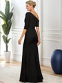 Trumpet/Mermaid One-Shoulder Floor-Length Stretch Crepe 1/2 Sleeves Illusion Mother of the Bride Dresses