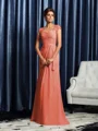 Sheath/Column Sweetheart Sweep Train Chiffon Mother of the Bride Dresses With Appliques Lace