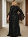 A-line/Princess Scoop Long Sleeves Floor-Length Mother of the Bride Dress