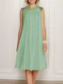 A-line/Princess Chiffon Scoop Sleeveless Knee-Length Mother of the Bride Dress