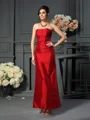 A-Line/Princess Strapless Ankle-Length Taffeta Mother of the Bride Dresses With Flower
